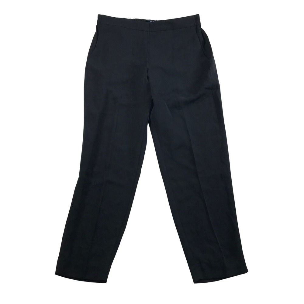 J.Crew Jamie Pant Black Recycled Polyester Elastic Waist Tapered Trousers 10